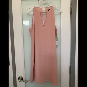 Keyhole straight dress blush color